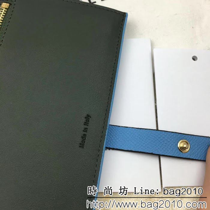 CELINE賽琳原單 專櫃 手掌紋牛皮搭扣拼色錢夾 4148 SL1685